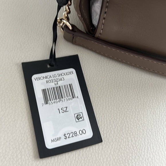 DKNY New Veronica Large Shoulder Bag Clay Gray Crossbody Purse Handbag - Picture 6 of 17